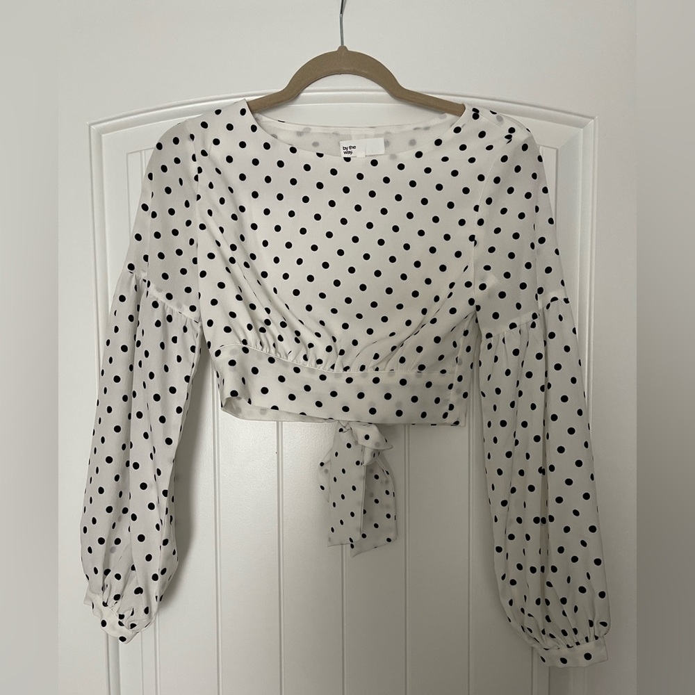 NWT Revolve (By the Way) polka dot tie back top